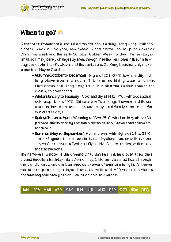 example page 3 from our offline Travel Guide for Hong Kong
